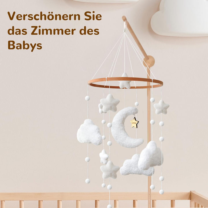 Mobile Baby – Stern Mond Baby Mobile für Bett, Babybett Mobile Baby Windspiele, Kinderzimmer Babyzim
