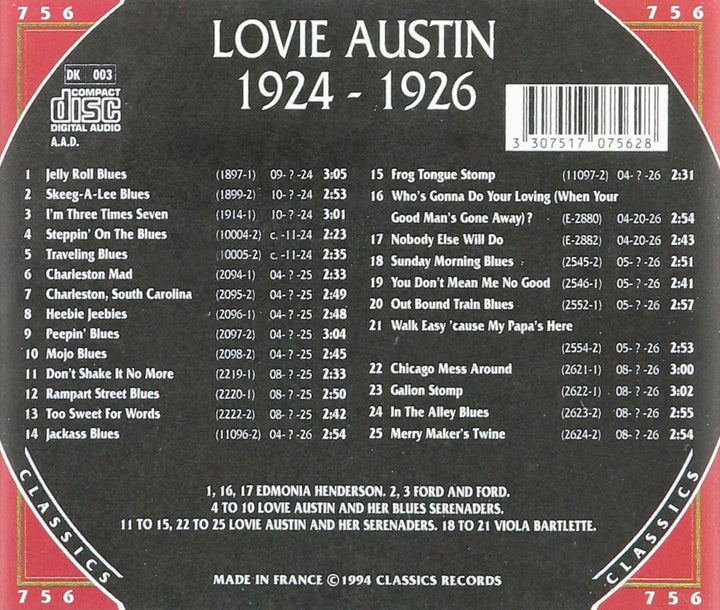 Classics 1924-26, Audio-CD