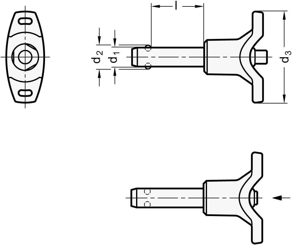 Ganter Normelemente | Edelstahl-Kugelsperrbolzen - GN 113.7-5-20 | Bolzendurchmesser: 5mm | Edelstah