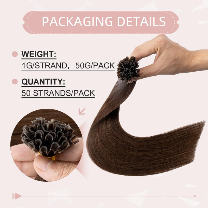 Extensions Echthaar Bondings Haarverlängerung Glatt Natürlich Weich Haarteil Keratin U Tip 1 Gramm/S