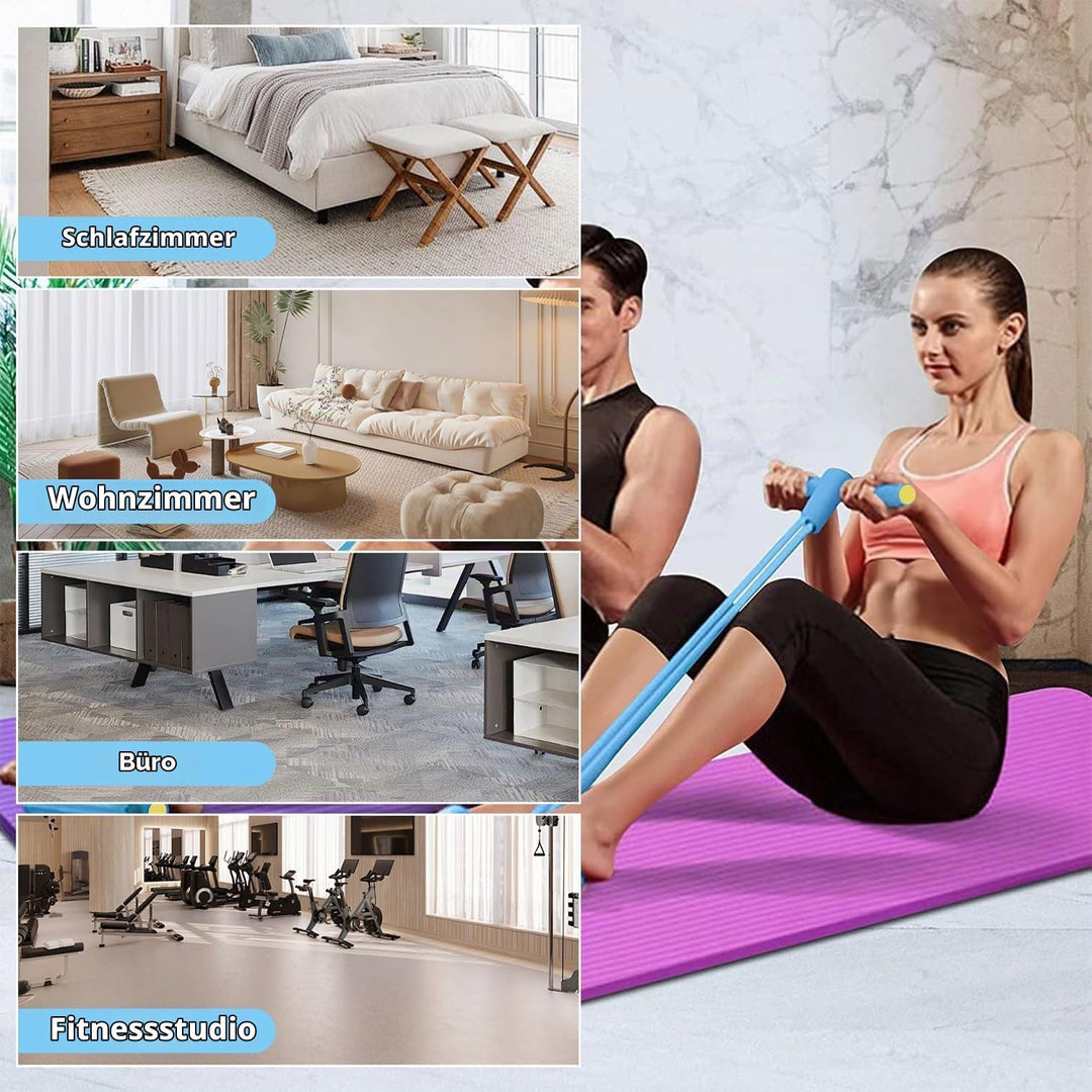 JDCMEI Bauchtrainer, Multifunktionales Spannseil mit Rückentrainer &amp; Fitnessbänder, Sit-Up Trainings