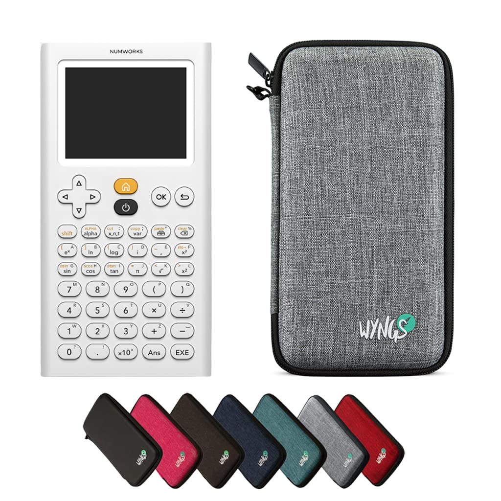 CALCUSO Sparpaket: NumWorks Schulrechner + WYNGS Schutztasche hellgrau + Erweiterte Garantie von CAL