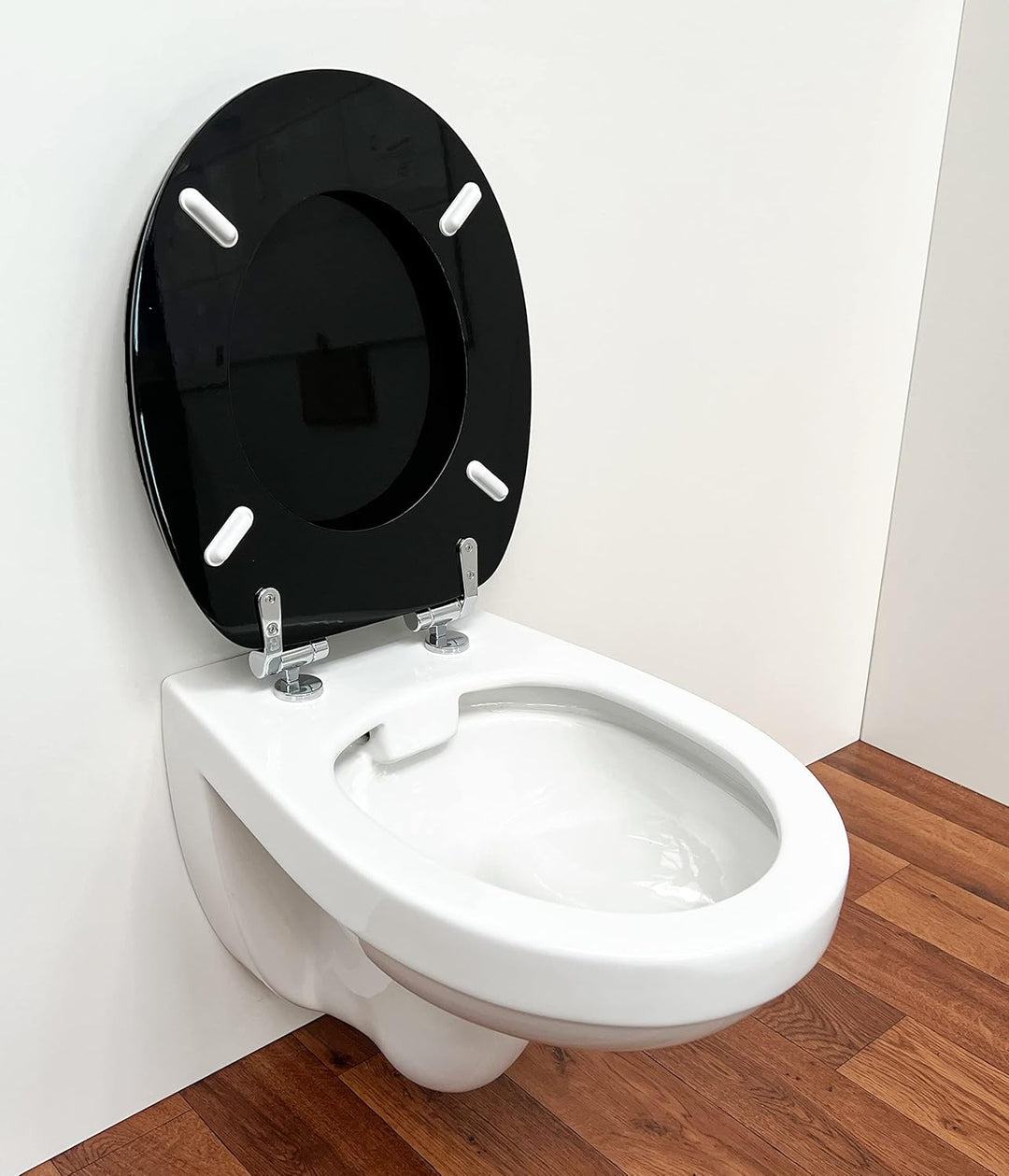 ADOB, Holzkern WC Sitz Klobrille Schuppen Farbe Schwarz, Absenkautomatik, 32607, Schuppen