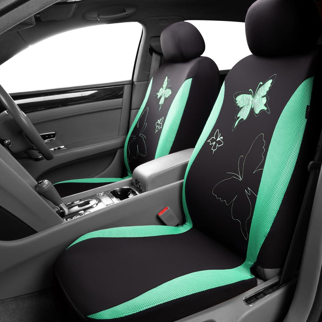 Flying Banner Maschen Schmetterling Universal für Auto Sitzbezüge Seitenairbags Kompatibel (Mintgrün