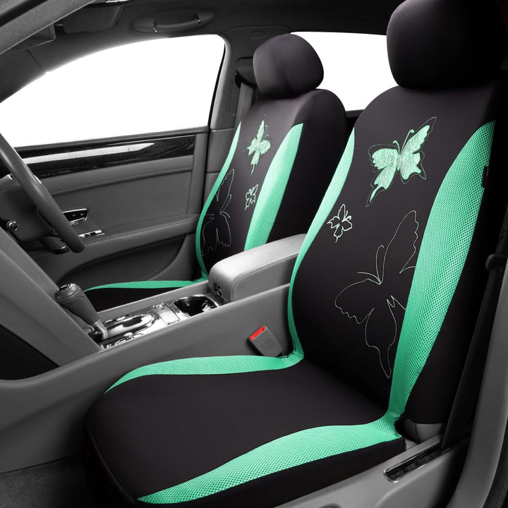 Flying Banner Maschen Schmetterling Universal für Auto Sitzbezüge Seitenairbags Kompatibel (Mintgrün