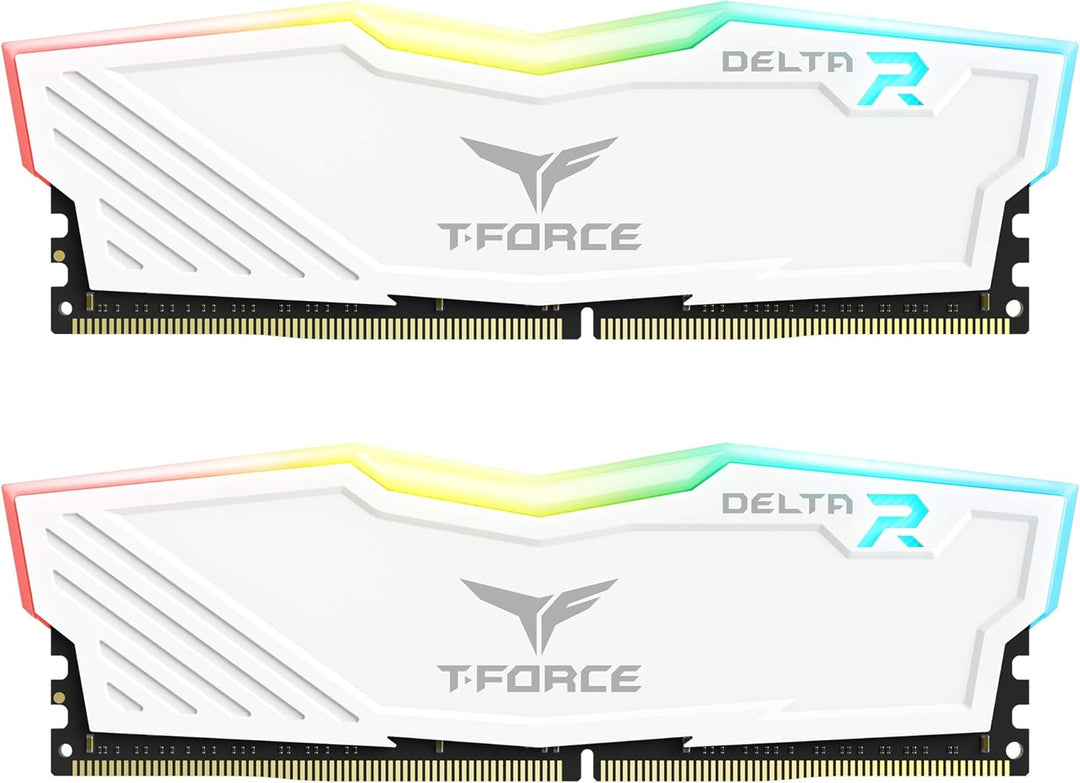 TEAMGROUP Team T-Force Delta RGB DDR4 Gaming Memory, 2 x 8 GB, 3600 MHz, 288 Pin DIMM, White 16GB (8