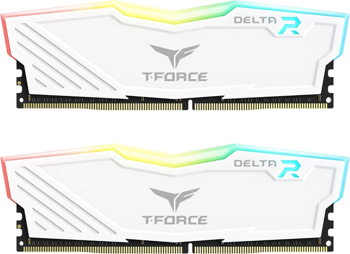 TEAMGROUP Team T-Force Delta RGB DDR4 Gaming Memory, 2 x 8 GB, 3600 MHz, 288 Pin DIMM, White 16GB (8