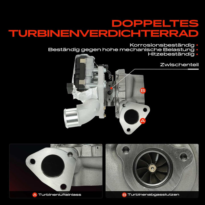 Frankberg Turbolader Abgasturbolader mit Dichtungen Diesel Kompatibel mit Grand Santa Fé 2.2L 2013-2