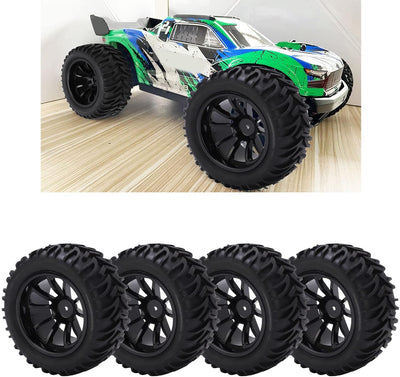 VGEBY RC Autoreifen,4PCS RC Felge Gummireifen Kunststoff mit 10 Speichen Set für Monster Trunk 1/8 1