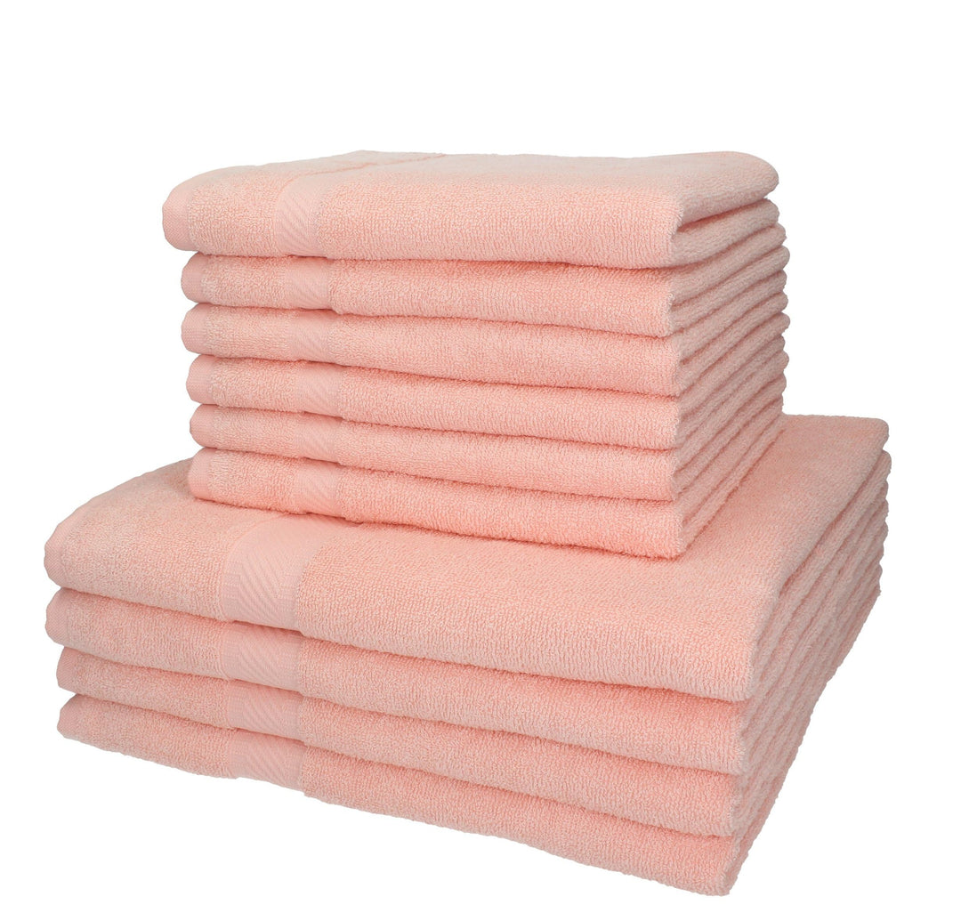 Betz 10-TLG. Handtuch-Set Palermo 100% Baumwolle 4 Duschtücher 6 Handtücher Farbe apricot orange