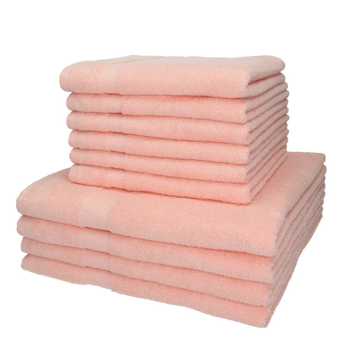 Betz 10-TLG. Handtuch-Set Palermo 100% Baumwolle 4 Duschtücher 6 Handtücher Farbe apricot orange