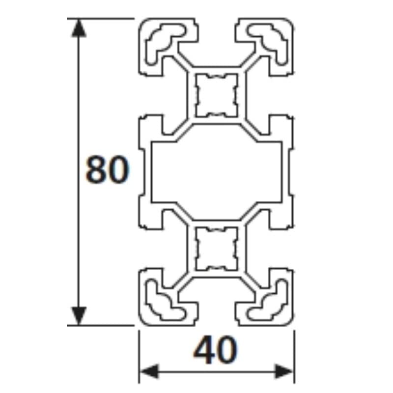 Aluminiumprofil 40x80 L (leicht) B-Typ Nut 10 Aluminiumprofil Aluminium Profil Alu Profile Montage S