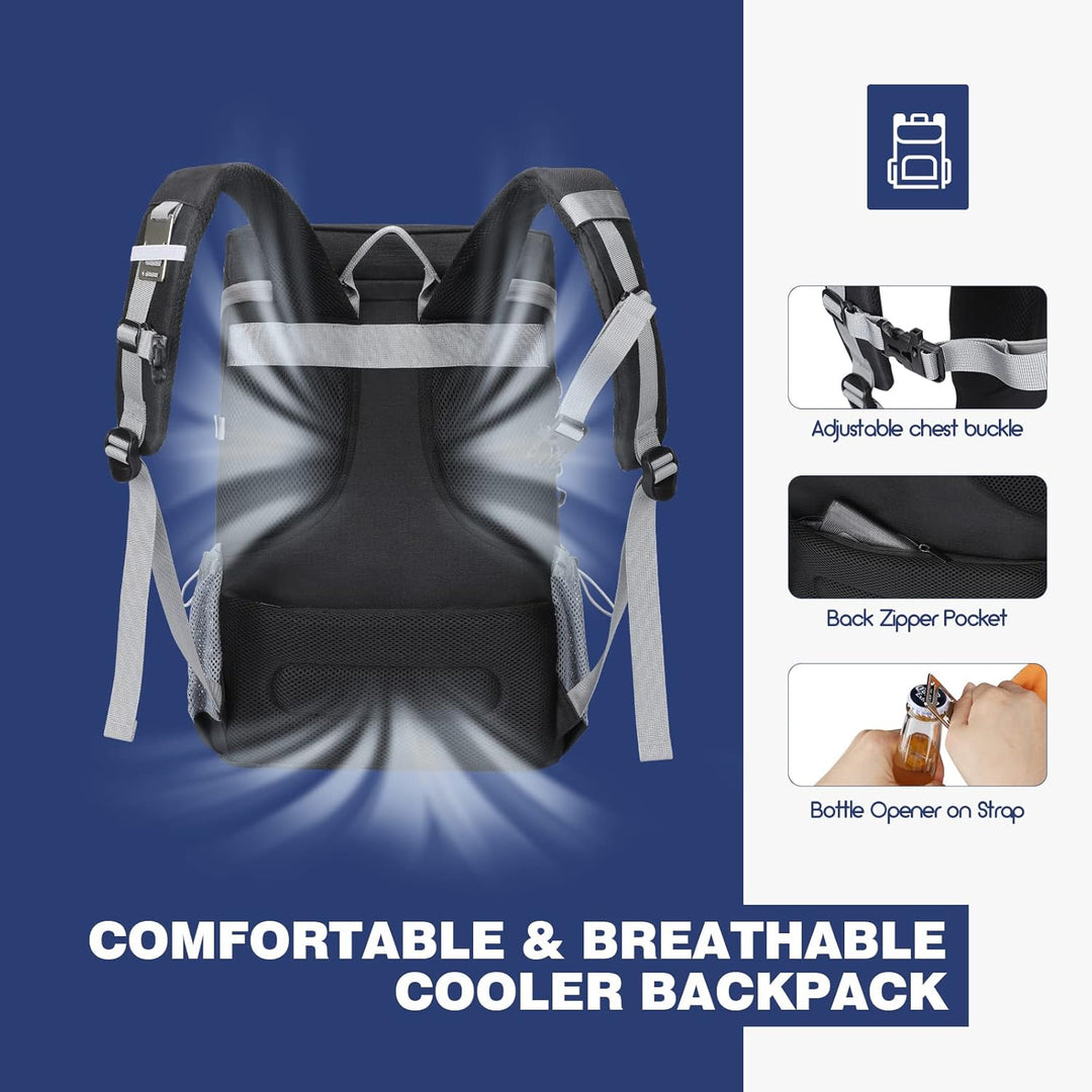 Maelstrom Kühlrucksack 35/50 Dosen, Isolierter Cooler Rucksack Auslaufsicher, Grosse Kühltasche Ruck
