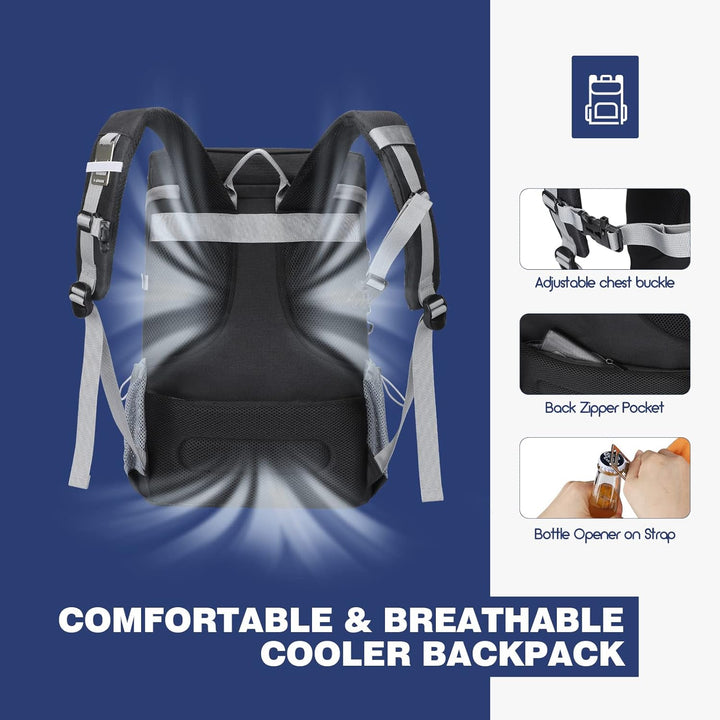 Maelstrom Kühlrucksack 35/50 Dosen, Isolierter Cooler Rucksack Auslaufsicher, Grosse Kühltasche Ruck