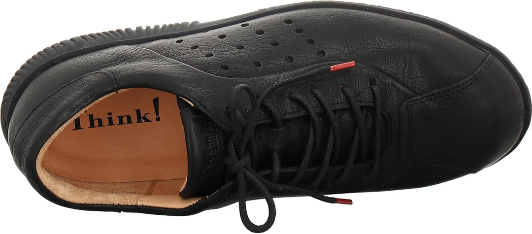 Think! Herren Hauki Chromfrei Gegerbte Nachhaltige Schnürhalbschuhe 46 EU 0000 Schwarz, 46 EU 0000 S