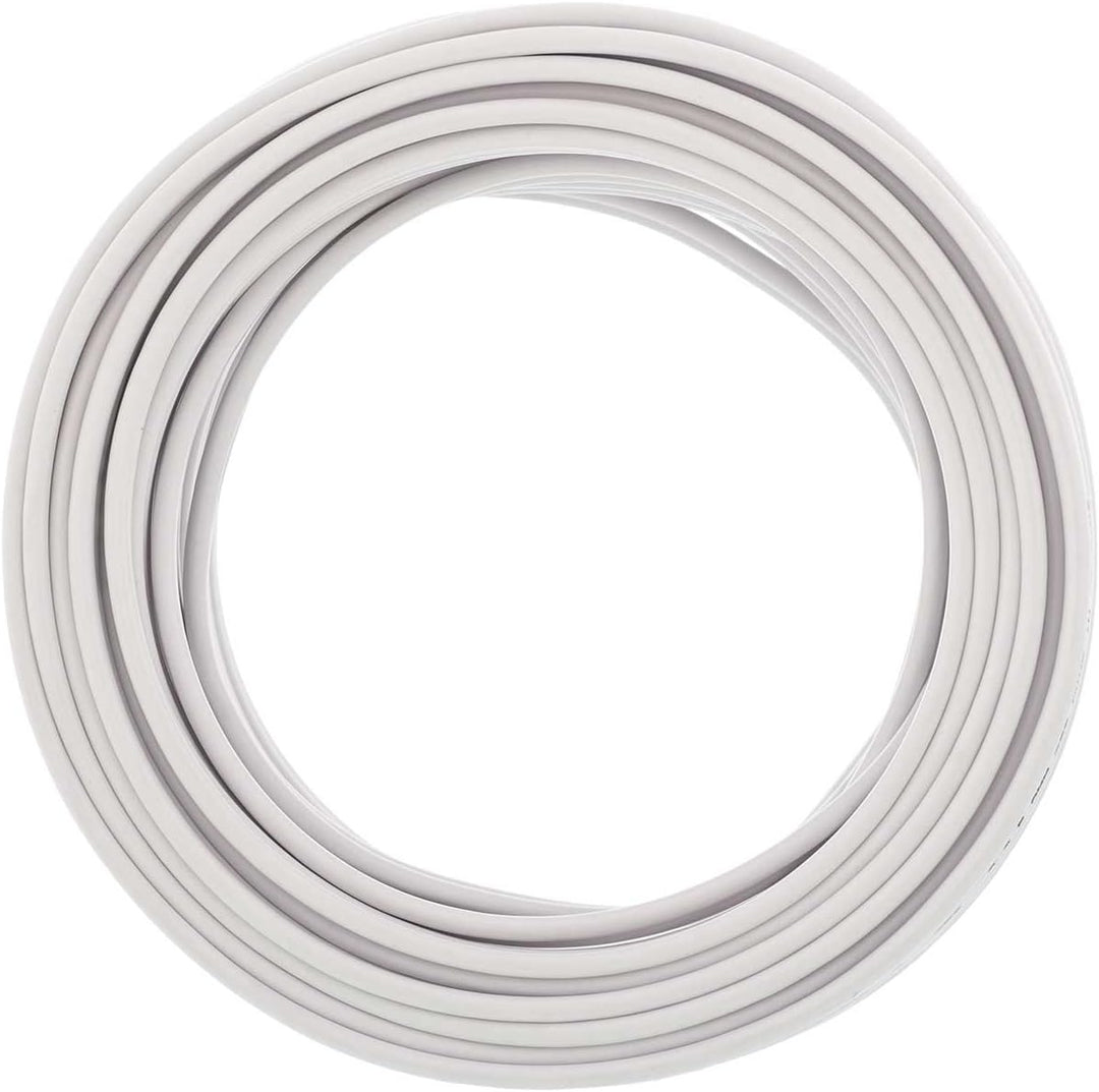 DCSk 30m - 2x2,5mm² Lautsprecherkabel weiss - OFC Kupferkabel für HiFi Audio - 99,99% Voll-Kupfer Bo