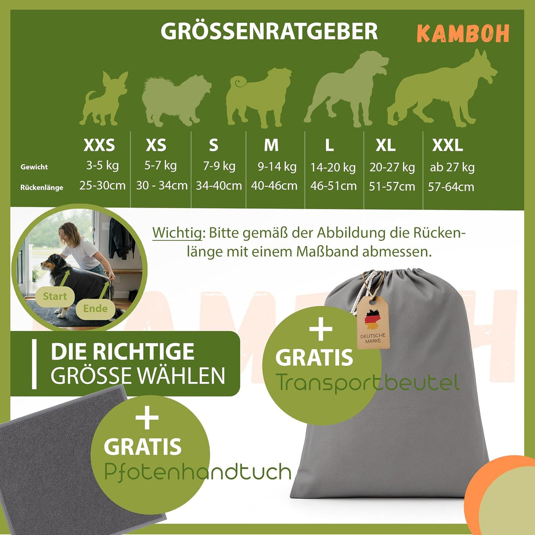 Kamboh® - Premium Hundebademantel inkl. Pfoten-Handtuch 100% Frottee-Baumwolle (Gr. L grosse Hunde 1
