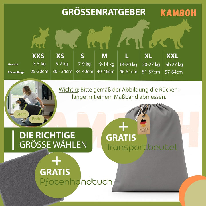 Kamboh® - Premium Hundebademantel inkl. Pfoten-Handtuch 100% Frottee-Baumwolle (Gr. L grosse Hunde 1