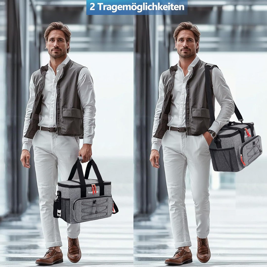 Kühltasche Faltbar für Unterwegs, Isoliertasche Thermotasche Cooler Bag für Essen & Getränke, Tragba
