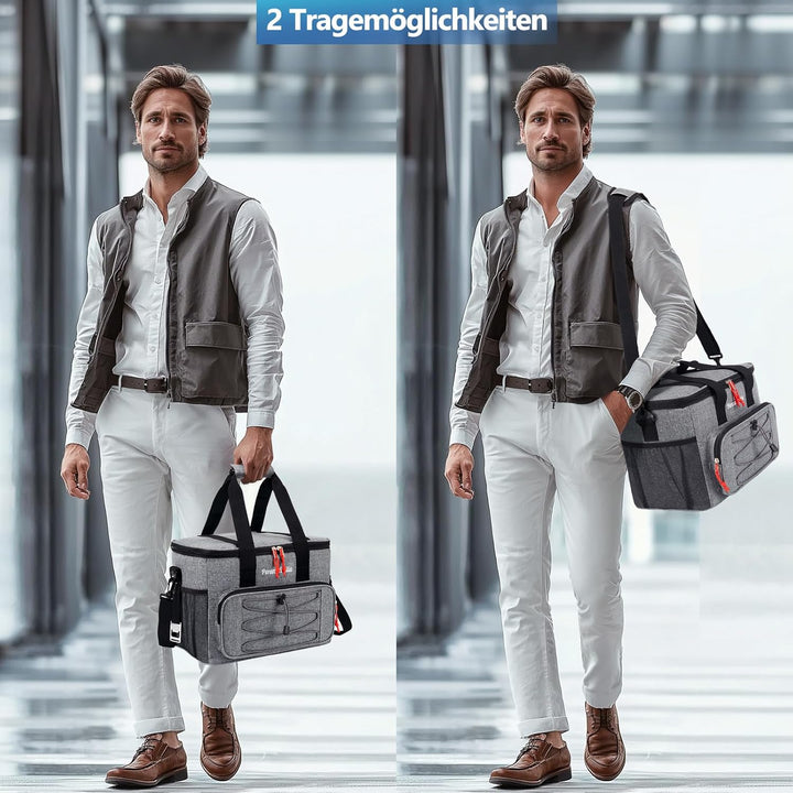 Kühltasche Faltbar für Unterwegs, Isoliertasche Thermotasche Cooler Bag für Essen & Getränke, Tragba