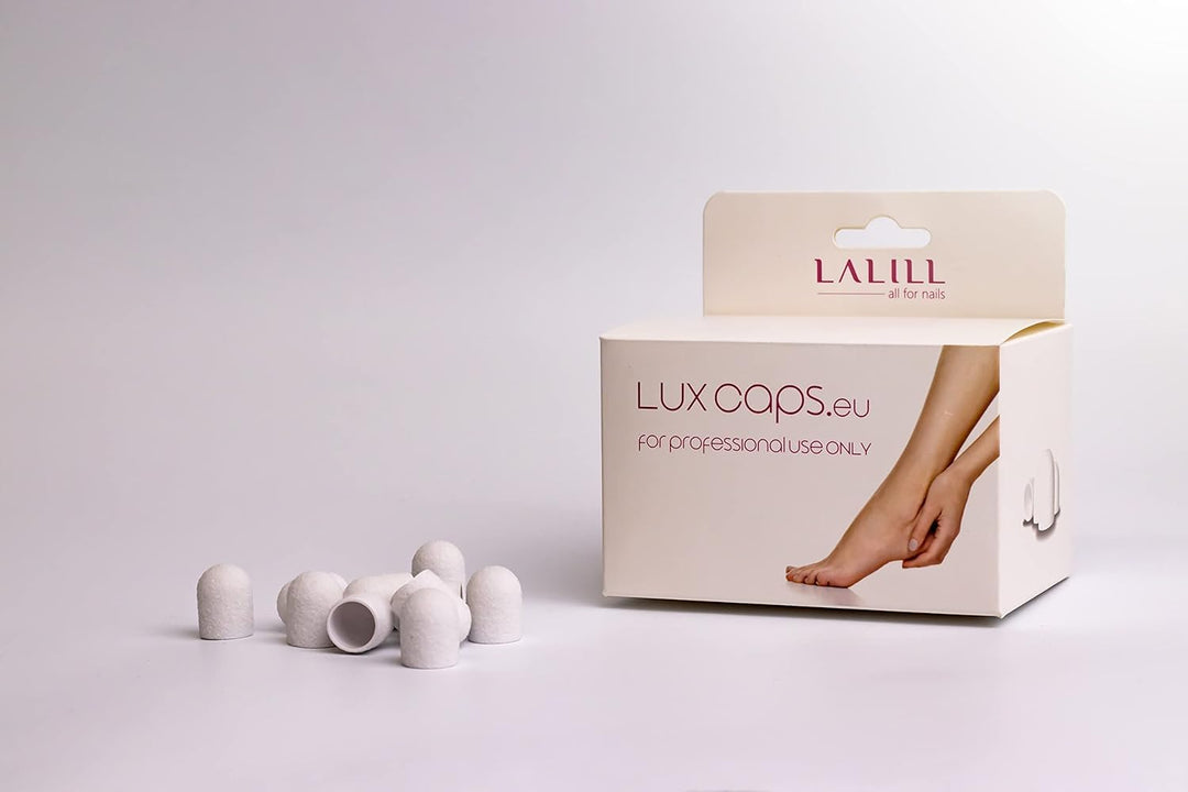 LALILL Schleifkappen LUX 50 Stück – weisse Fräskappen für Nagelfräser – Maniküre, Pediküre & Podolog