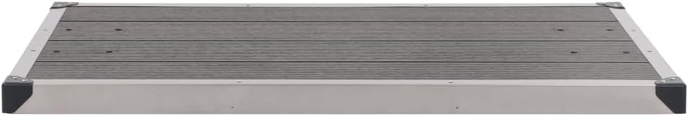 Garten-Duschwanne WPC Edelstahl 110x62 cm Grau Duschtasse Duschmatte Duschvorleger Duschmatte Rutsch