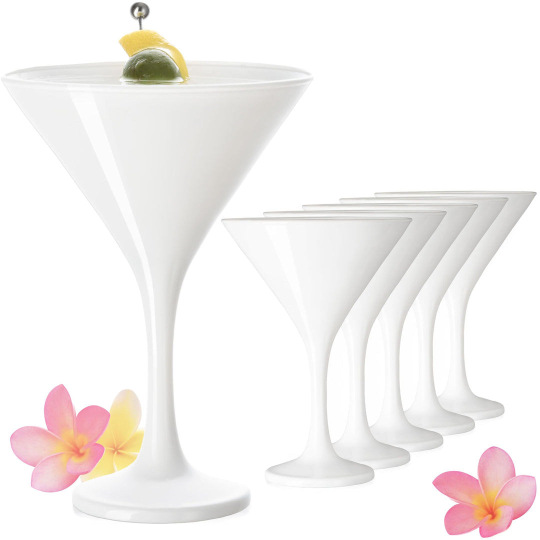 PLATINUX Weisse Martini Gläser 150ml Set 6-Teilig aus Glas Cocktailgläser Bargläser Martini Glas Coc