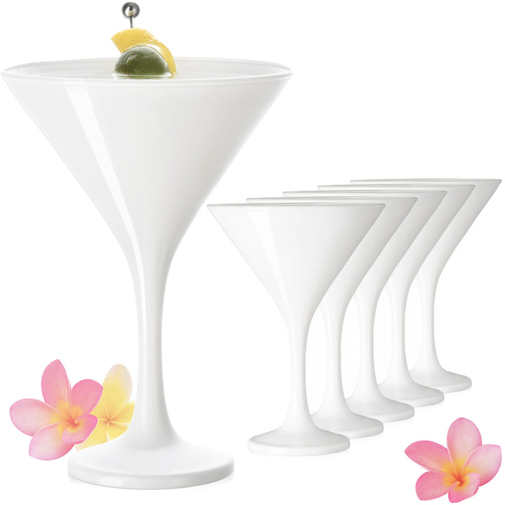 PLATINUX Weisse Martini Gläser 150ml Set 6-Teilig aus Glas Cocktailgläser Bargläser Martini Glas Coc