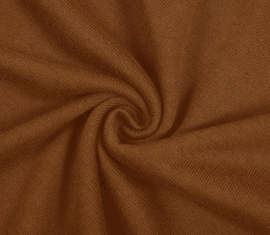 Herren Baumwolle Übergross V-Ausschnitt Klassik Pullover, Camel