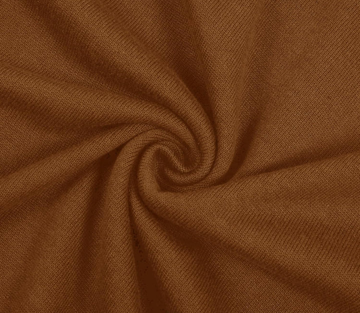 Herren Baumwolle Übergross V-Ausschnitt Klassik Pullover, Camel