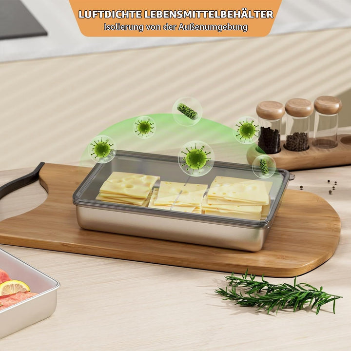 Set mit 3 Aufschnittboxen für Kühlschrank,Wurst Aufbewahrung Kühlschrank,Aufschnittbox,Kühlschrank O
