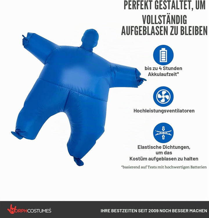 Morph Blaues Aufblasbares Kostüm für Kinder, Megamorph - Einheitsgrösse Blau Kinder, Blau Kinder