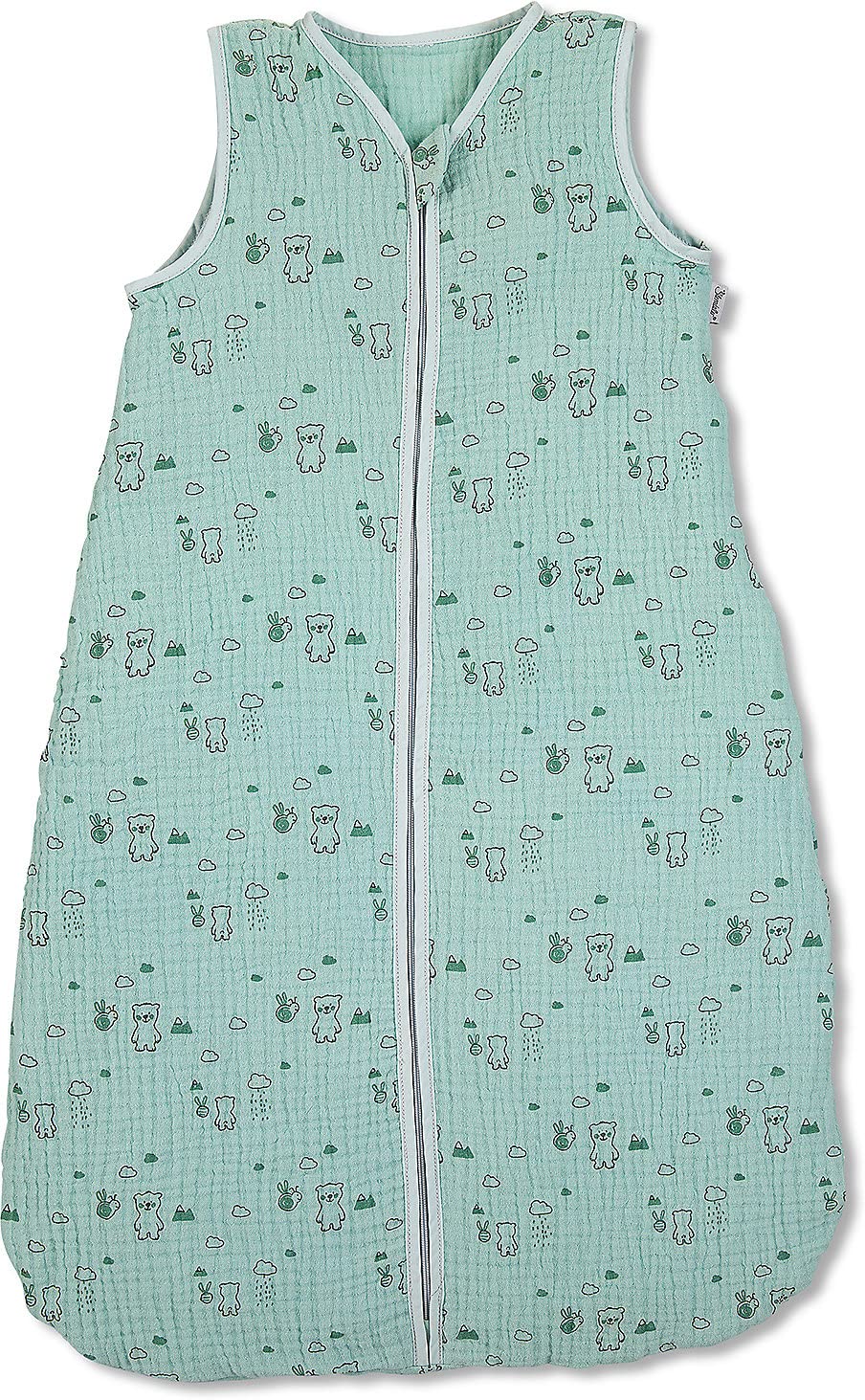 Sterntaler Musselin-Schlafsack, Bär Ben, Reissverschluss, Grösse: 90 cm 90 cm (1er Pack), 90 cm (1er