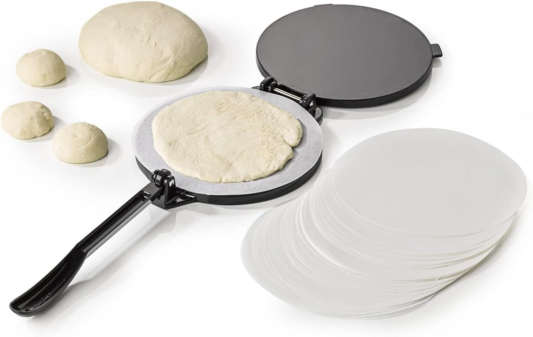 Buddy´s BBQ - Tortillapresse, Tortillas, Tacos, Enchiladas, Burritos Antihaft, Gusseisen, Schwarz, i