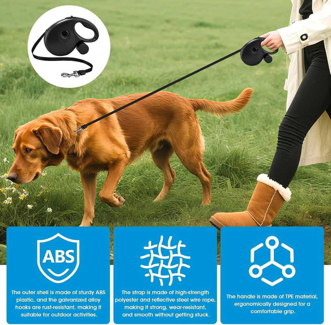 Ausziehbare Hundeleine 8 Meter, Flexible Nylonband-Leine für Training &amp; Spaziergänge, Starke automat