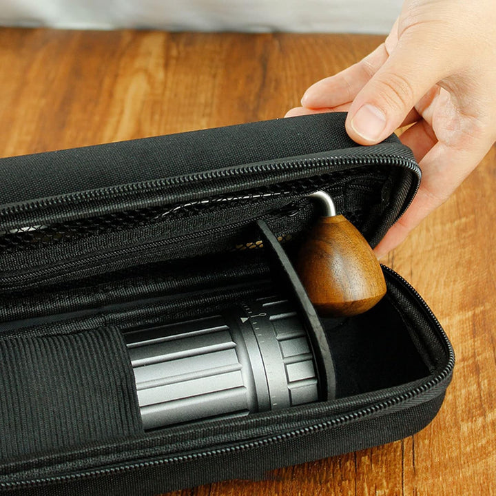 Manuelle Kaffeemühlen-Tasche, Wasserdichte Reisetasche mit Netztasche und Reissverschluss-Design, La