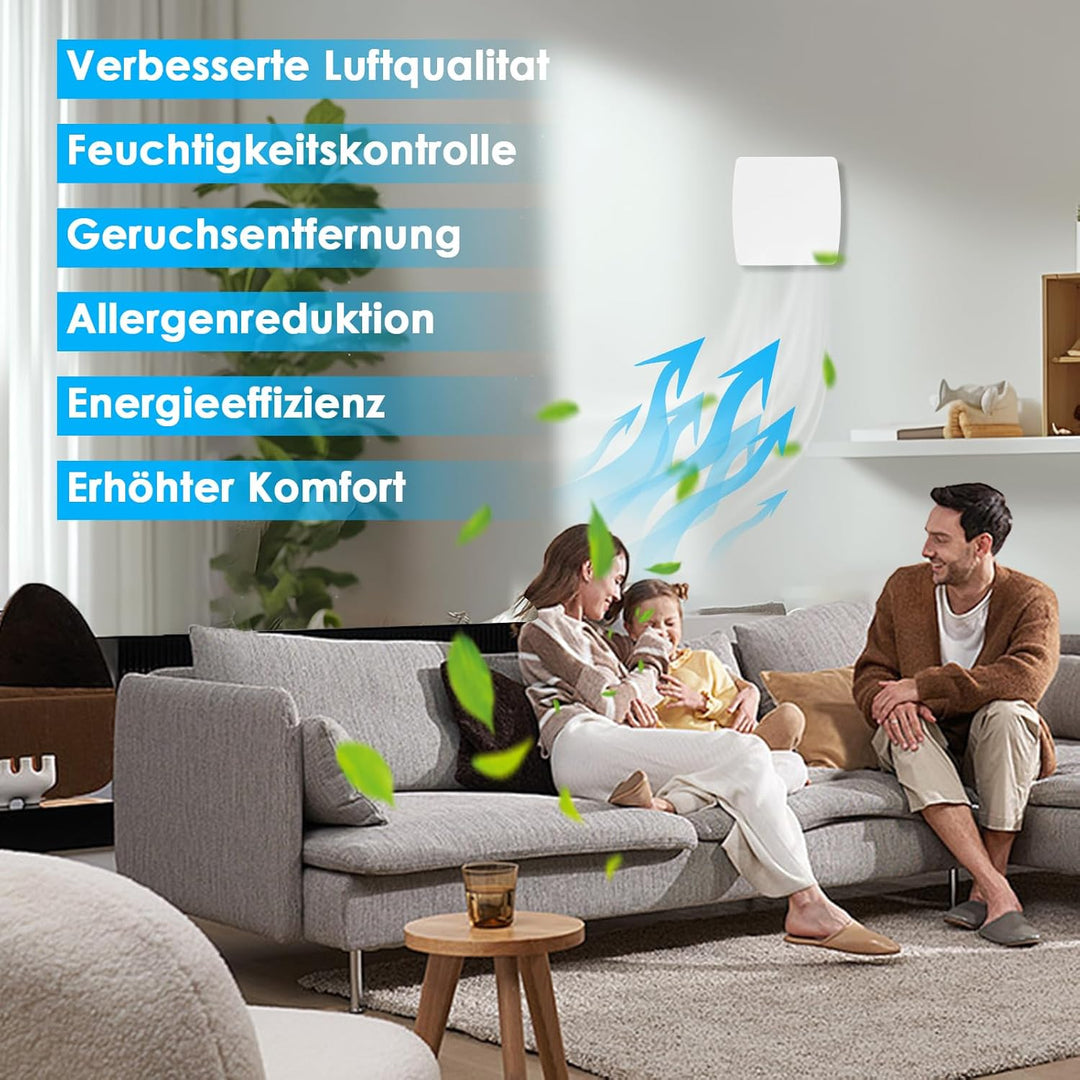Badlüfter 100mm mit Rückstauklappe Leise Abluftventilator 12W Badezimmer Lüfter Wandventilator Lüfte