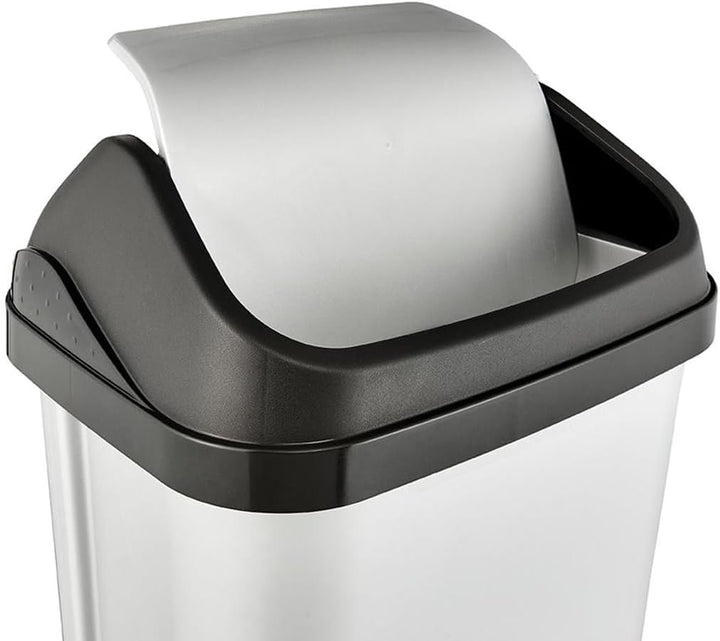 keeeper Mülleimer mit Schwingdeckel, 25 l, Swantje, Silber Hell-Silber 25 L, Hell-Silber 25 L