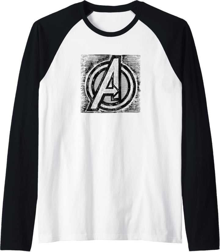 Marvel Avengers Logo Sketch Raglan