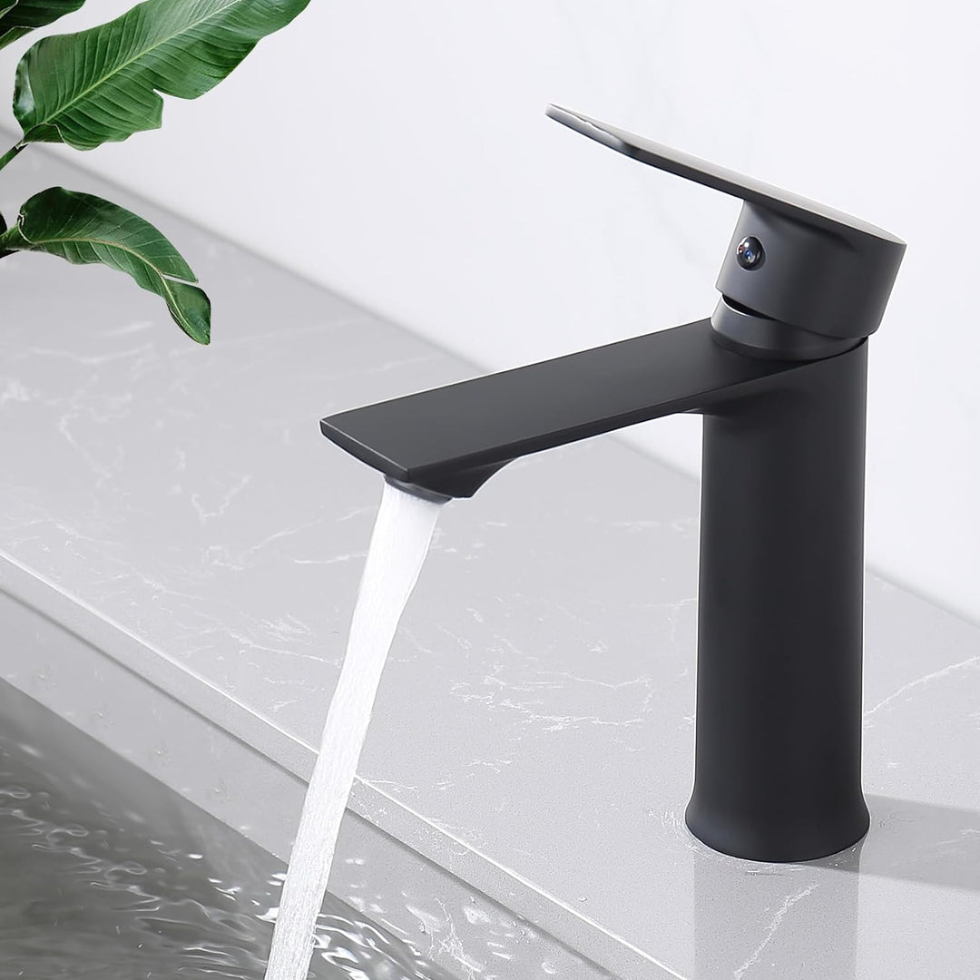 HOMELODY Wasserhahn Bad Schwarz Waschtischarmatur Mischbatterie Bad Armatur Badezimmer Waschbeckenar