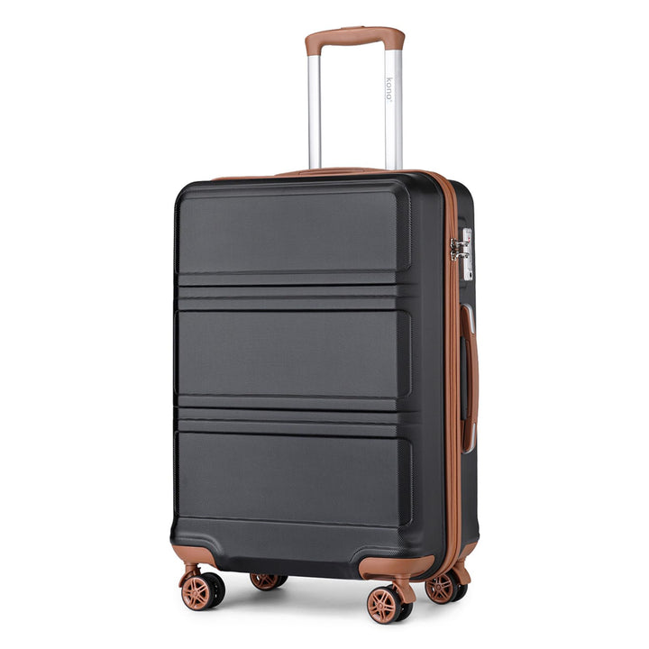 KONO Koffer Trolley Reisekoffer aus ABS+PC – Leichter Hartschalenkoffer mit 4 Zwillingsrollen und TS