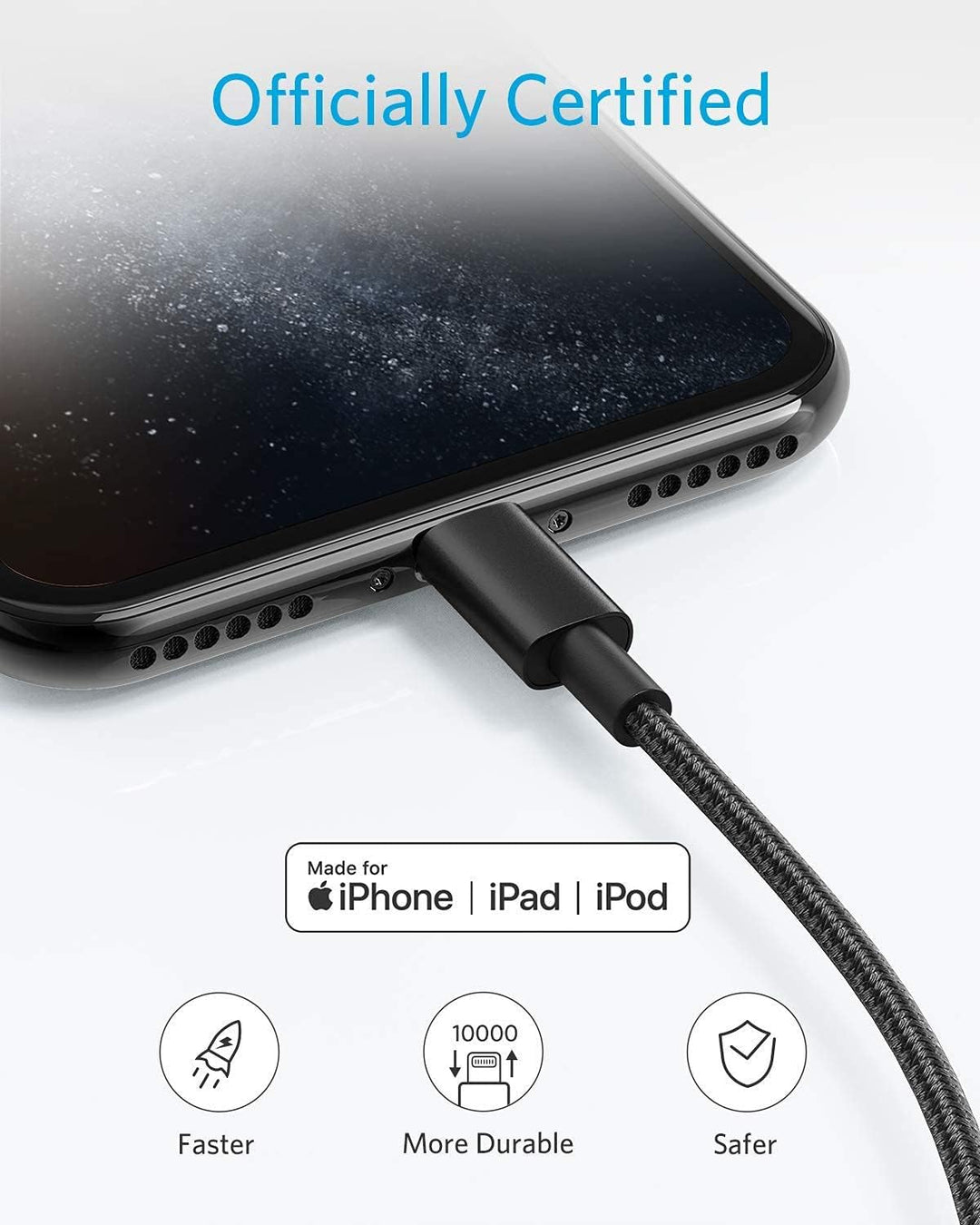 Anker PowerLine III Flow USB C auf Lightning Kabel Silikagel MFi [1,8m] | Kompatibel mit iPhone 11/1