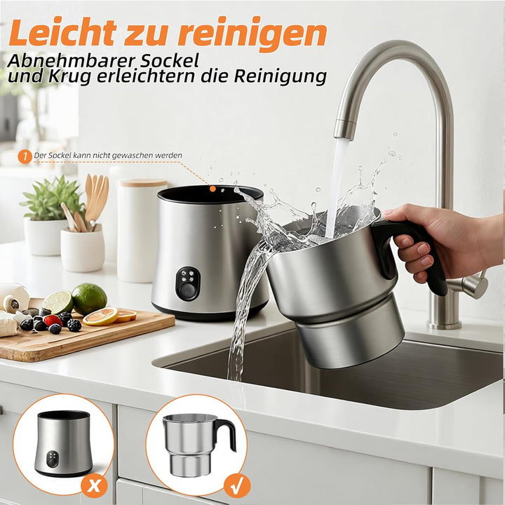 NAPASA Geteilter Elektrisch Milchaufschäumer für 250 ml Cremigen Milchschaum und 500 ml Heisse Milch