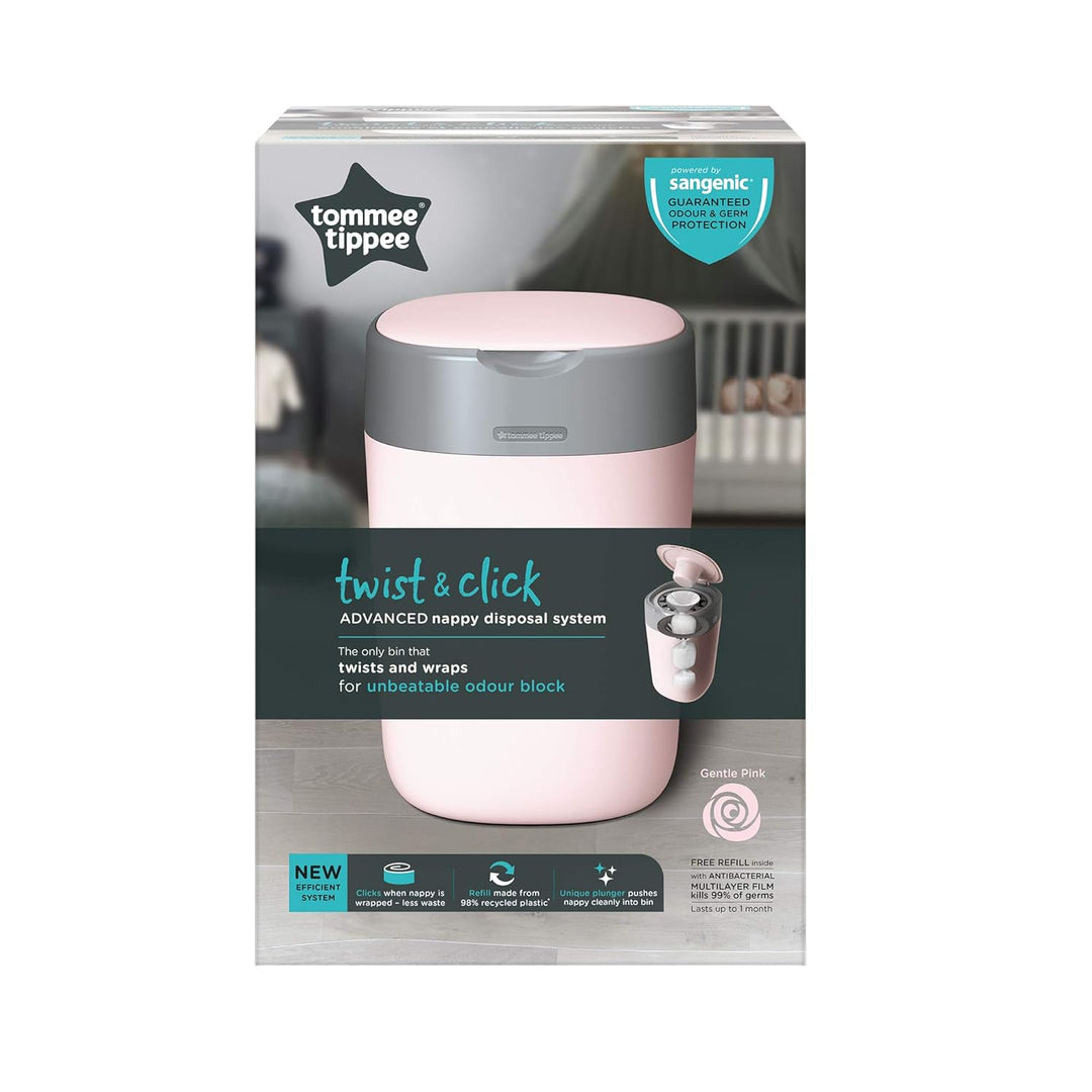 Tommee Tippee Windeleimer Twist & Click Sangenic Tec, Geruchsdichtes Windelentsorgungssystem, Inklus