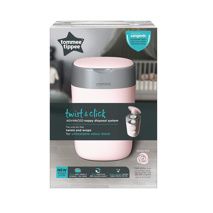 Tommee Tippee Windeleimer Twist & Click Sangenic Tec, Geruchsdichtes Windelentsorgungssystem, Inklus