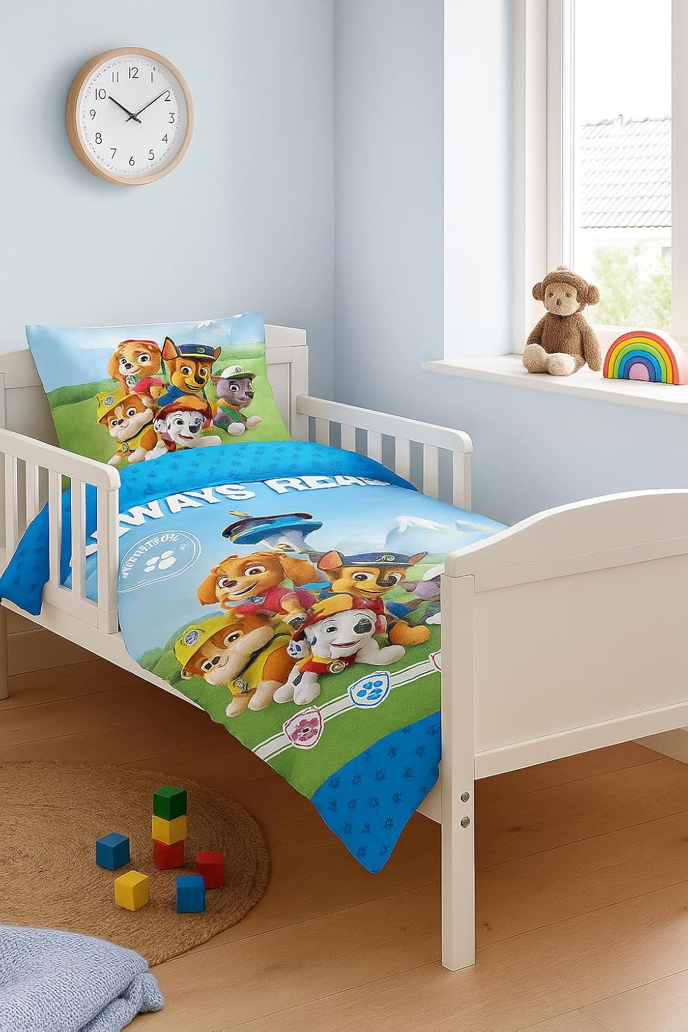 Paw Patrol Grünes Kinderbett-Bettwäsche-Set | Bettbezug 100x140 cm + Kopfkissenbezug 40x45 cm | 100%