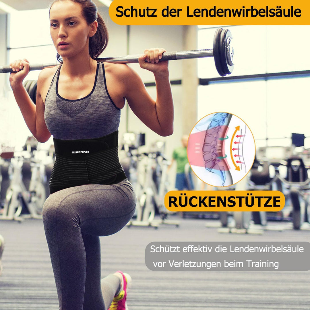 Waist Trainer Damen Herren zum abnehmen, Bauchweggurtel Schwitzgurtel, Bauch Sport Gürtel, Rückenstü