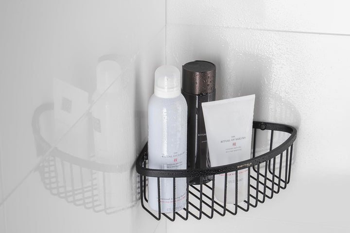 80S1 Shower Shelf – Duschkorb Ecke aus Edelstahl – 8cm Tiefer Duscheckregal Chrom – Rostfrei & Moder