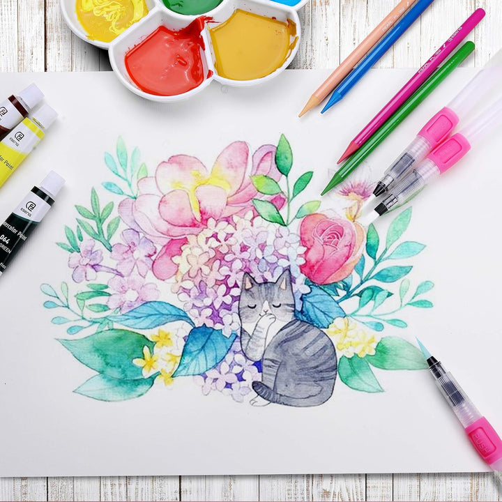 ESENG® Premium Aquarellpapier A3-2x20 Blätte/Block - 300GSM - Weiss, Aquarellblock, Malblock Papier