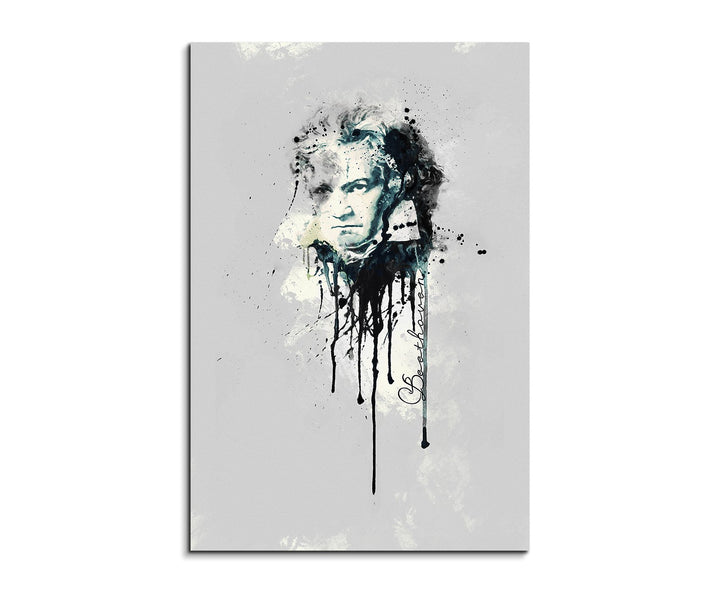 Paul Sinus Art Ludwig Van Beethoven 90x 60cm Keilrahmenbild Kunstbild Aquarell Art Wandbild auf Lein